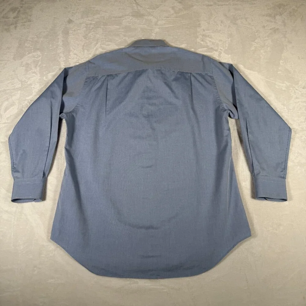 David Donahue Dress Shirt Men Size 16.5 32 / 33 Blue Long Sleeve 100% Cotton GUC - Picture 11 of 11